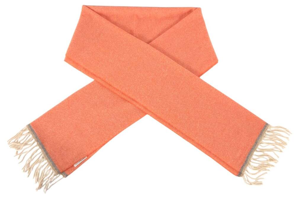 Brunello Cucinelli Fringed Cashmere Scarf 78" x 15" Womens Orange $995